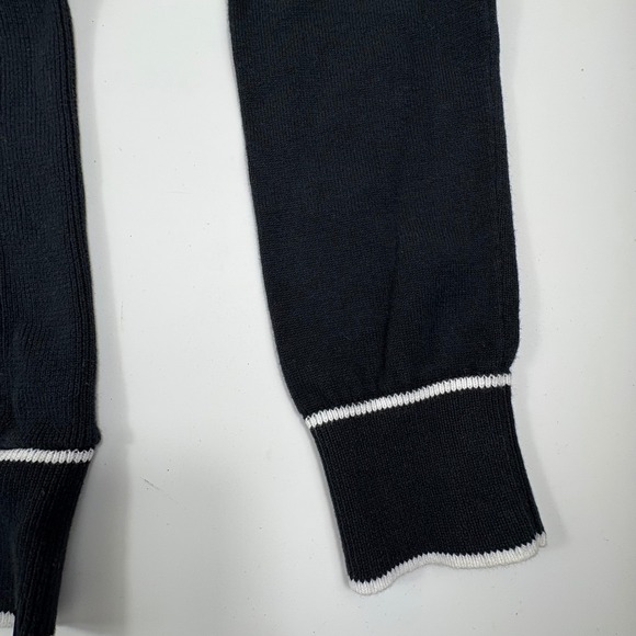 Nike Black V Neck Sweater Long Sleeve Athletic Trim Women Size PS - Picture 3 of 11